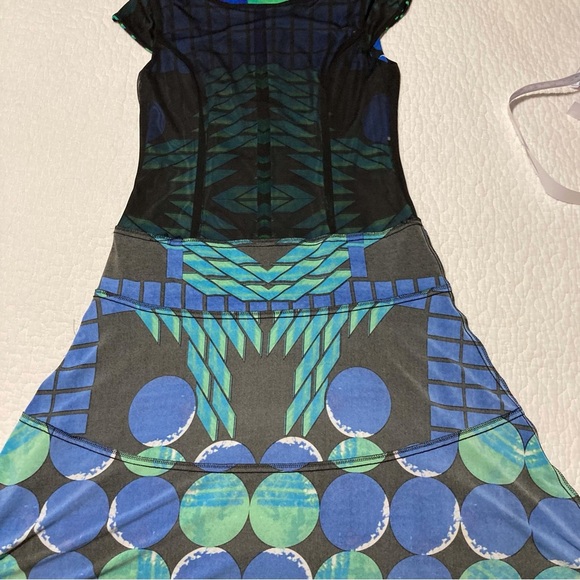 Joseph Ribkoff Midi Knit Dress in Bold Graphic Pattern | Cap Sleeves - Picture 12 of 16